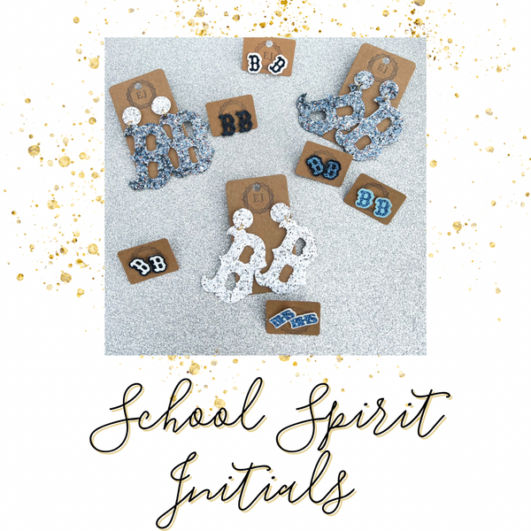 School Spirit Initial Dangles & Studs